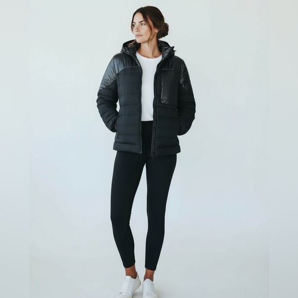 lululemon wunder puff athletica black goose down Black Puffer Jacket - Picture 2 of 9